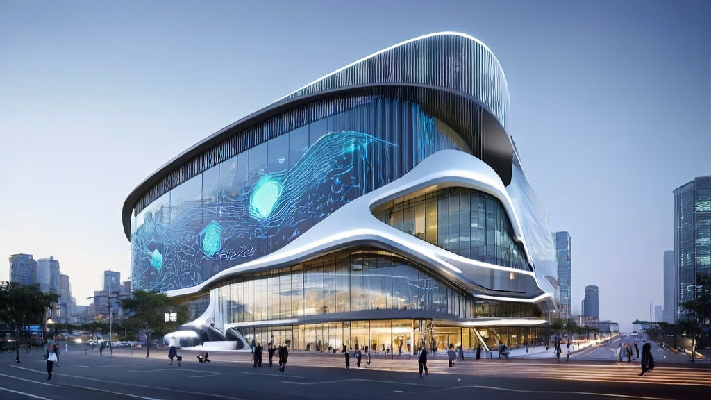 Independent station in a future city leveraging AI technology for traffic surge
