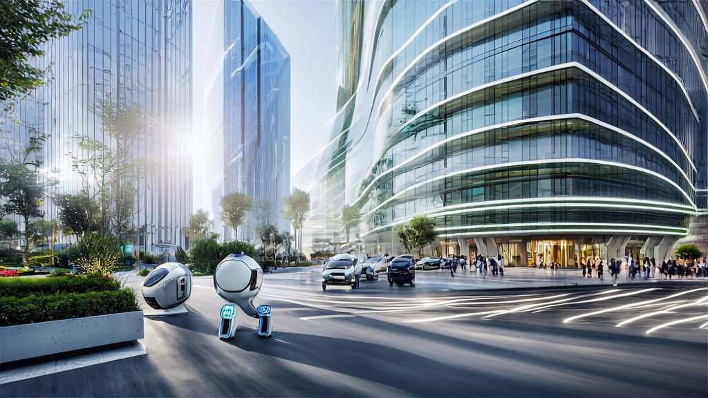 AI keyword optimization demonstration in a future city