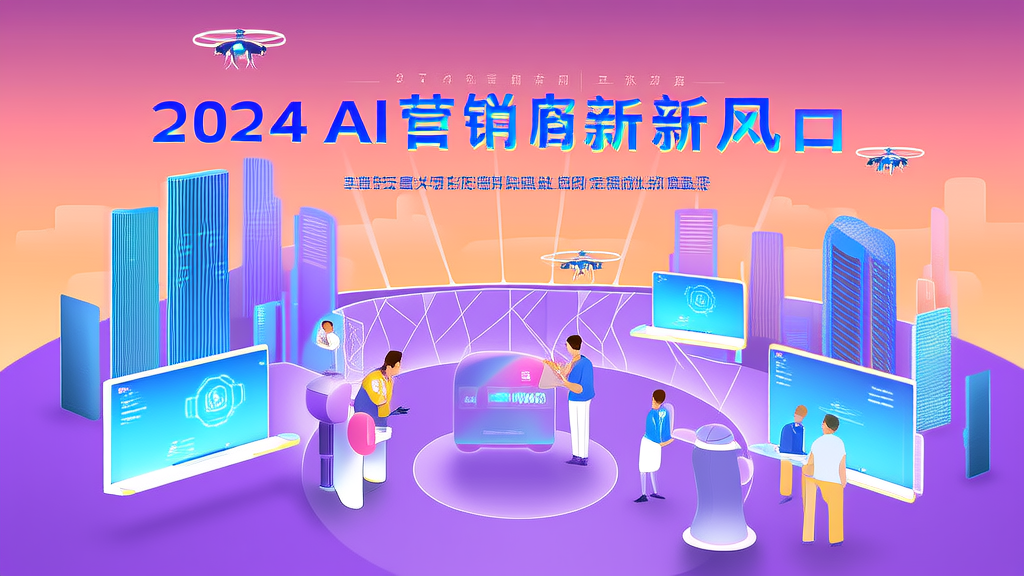 The skyline of a future city showcasing the new trends in AI marketing for 2024, including MaaS and large model solutions.