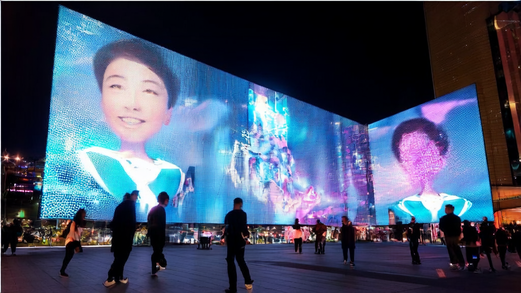 未来城市中的AI优化广告投放，展示个性化和智能化的广告内容