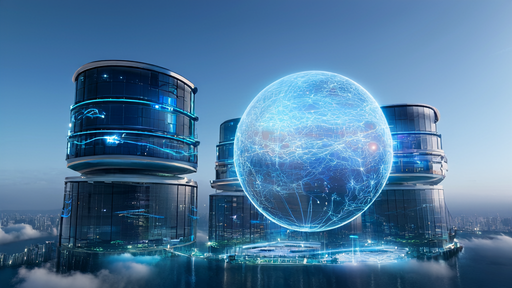 A futuristic city technology center showcasing how AI technology boosts traffic for independent eCommerce sites