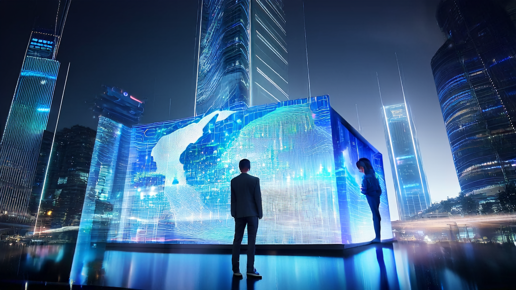 未来城市中的跨境电商创业者使用AI助手进行多语言营销内容创作