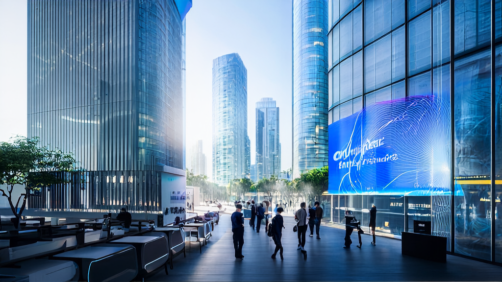 未来城市中的跨境电商团队利用AI技术实现流量暴增