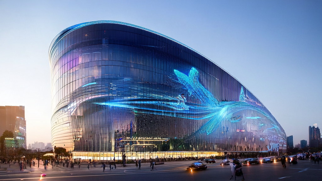 未来城市的AI数据中心,展示2025年AI客户预测模型助力跨境电商突破增长瓶颈