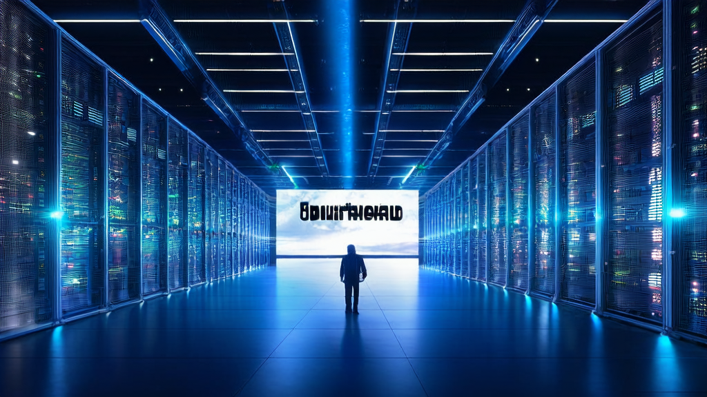A futuristic city data center showcasing AI customer data collection and OpenAI's 100x expansion plan