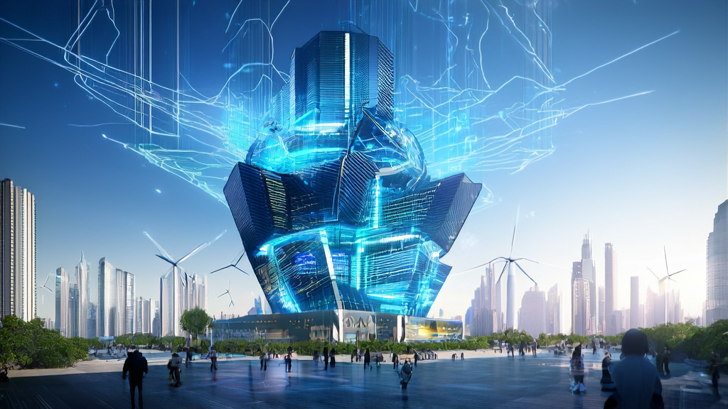 Future city with AI-powered independent site customer acquisition and Psyche decentralized network