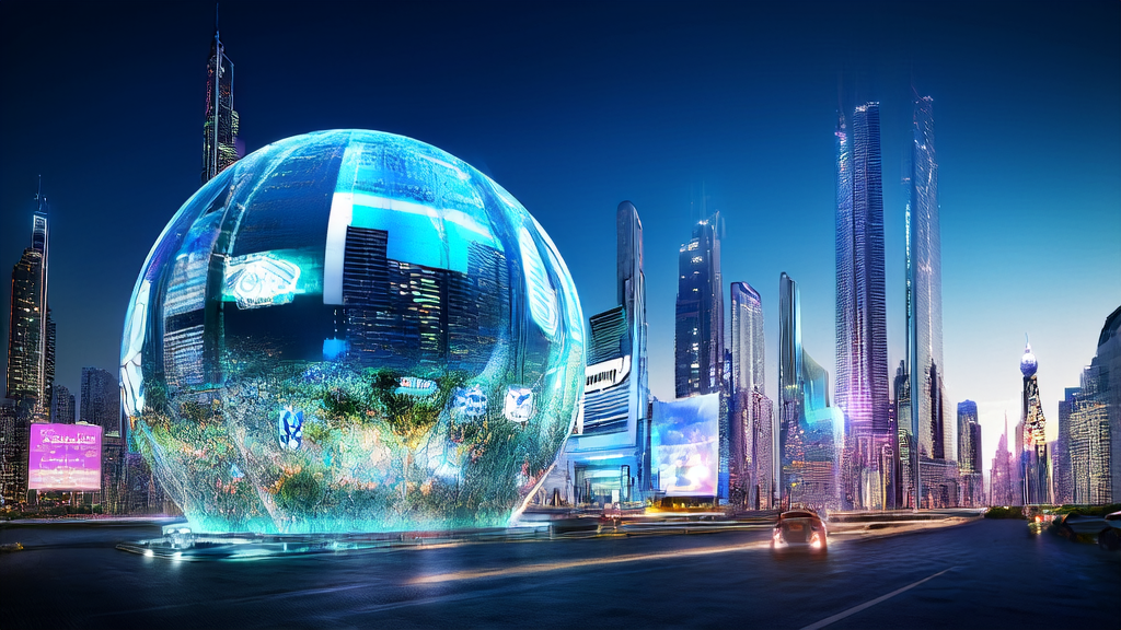 AI customer acquisition technology in a futuristic city