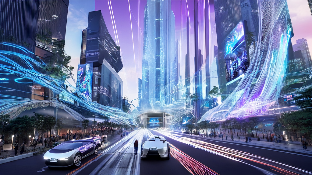 Future city with AI technology and keyword optimization