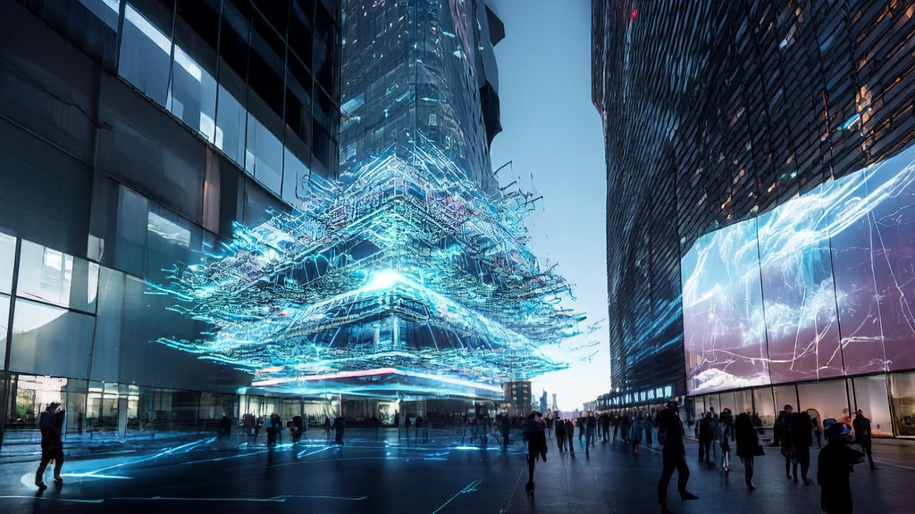 Multi-agent swarm system processing customer data in a futuristic city