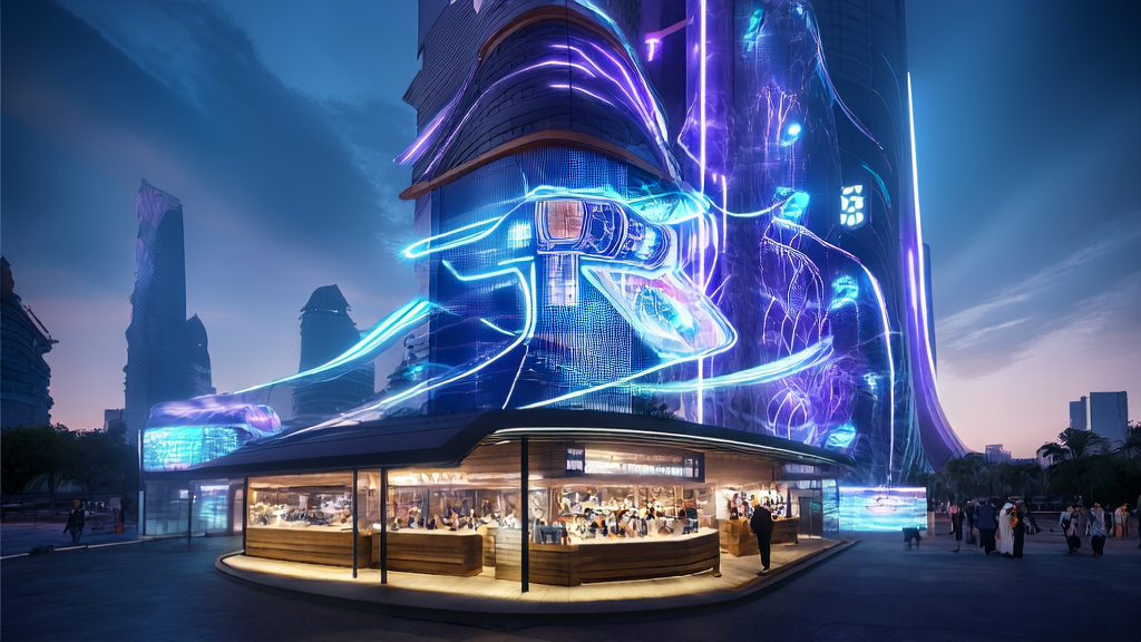 Scene of future city integrating OpenAI API launch with Southeast Asian market