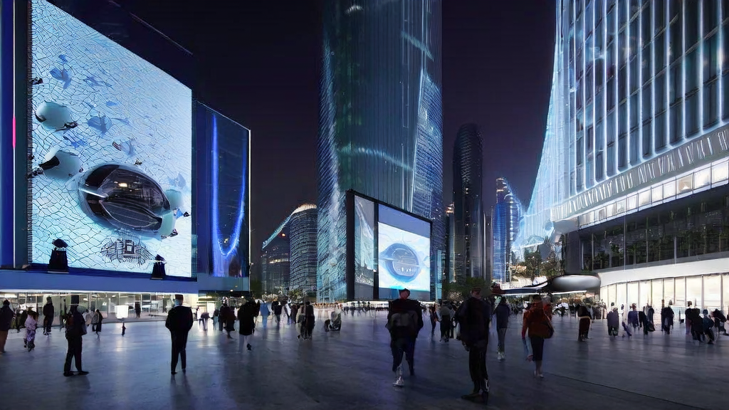 未来城市中，优必选Walker S2交付倒计时与跨境电商卖家使用AI关键词优化分析数据的场景