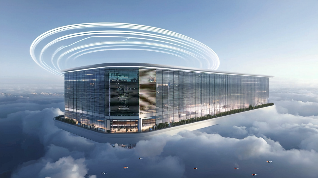 Future cross-border commerce hub showcasing AI-driven efficient customer acquisition and operations