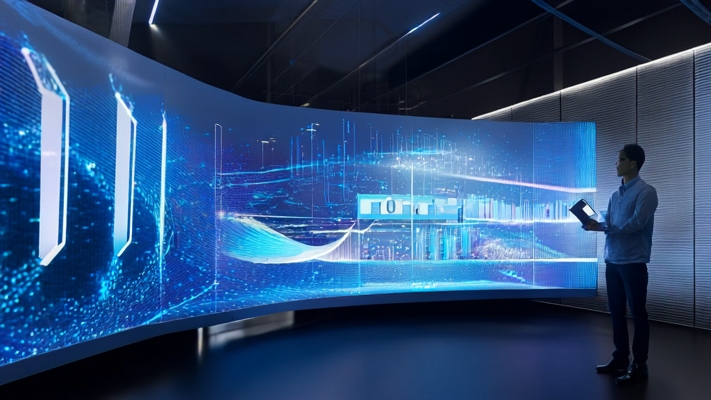 未来办公室内展示2025年跨境电商AI获客新趋势及PayPal与OpenAI合作影响