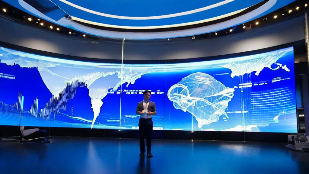 未来感办公室内，年轻创业者使用AI客户挖掘工具分析跨境电商数据，墙上展示着阿里云析言XiYan-SQL的荣誉标志。