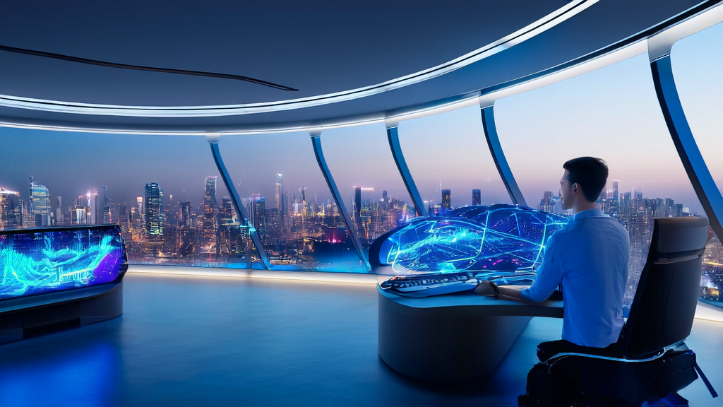 未来科技办公室内的创业者正在探索AI在跨境电商中的应用