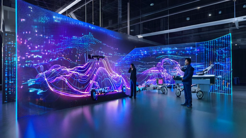 Analyst using AI prediction models to analyze cross-border e-commerce customer behavior in a futuristic office