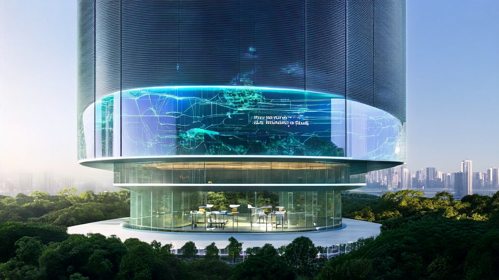 Future office scene: Entrepreneurs utilizing AI technology for efficient customer acquisition