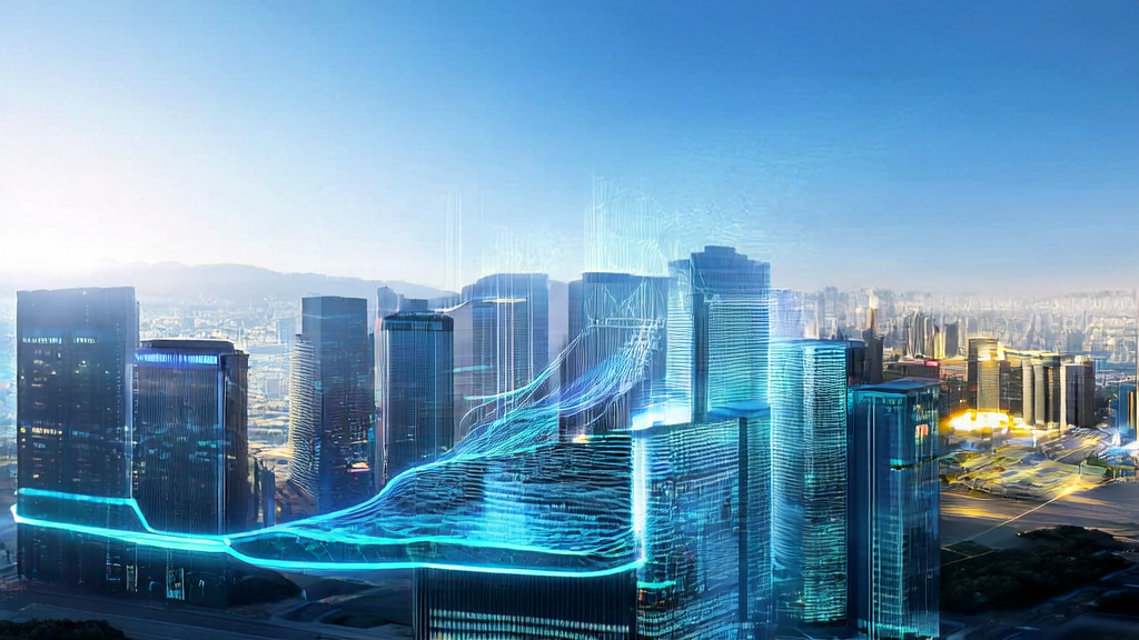 未来办公室内的员工使用AI客户预测模型进行数据分析