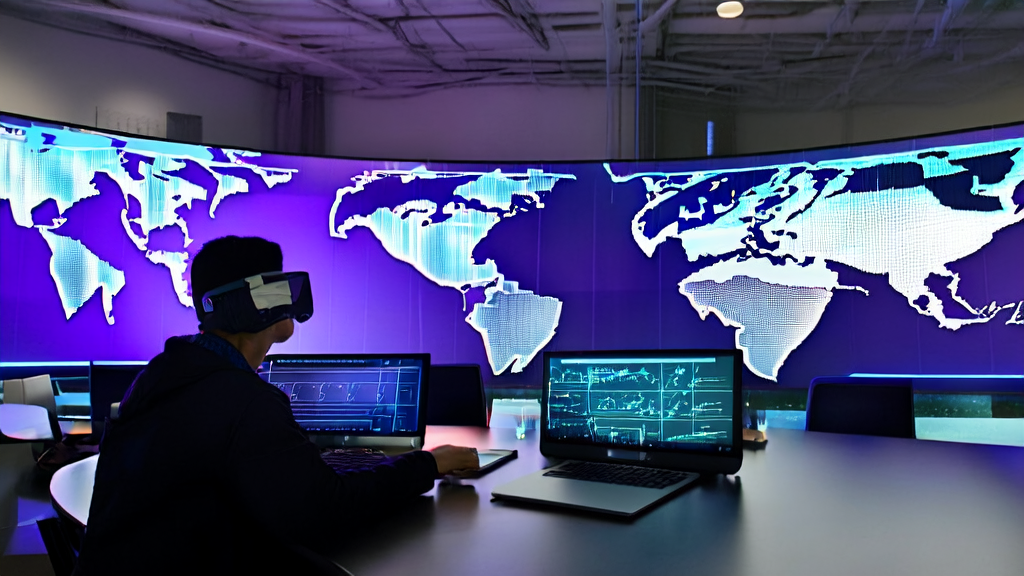 未来办公室中使用AI客户预测模型进行数据分析和邮件营销