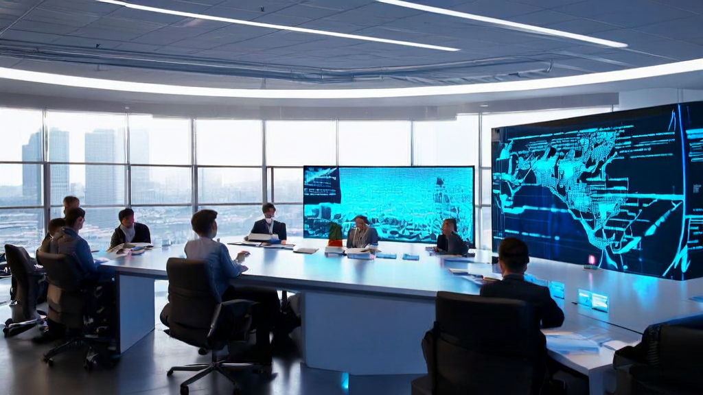 Employees in a future office using AI-optimized email marketing tools