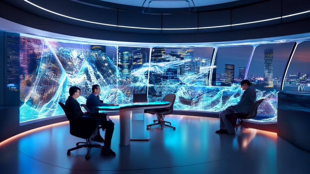 未来科技办公室中的创业者正在使用AI技术优化邮件营销策略