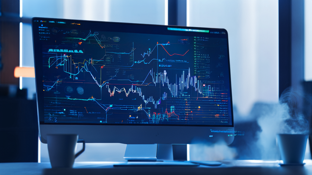 未来办公室中展示2025年AI邮件营销策略的智能电脑屏幕和手绘分镜图