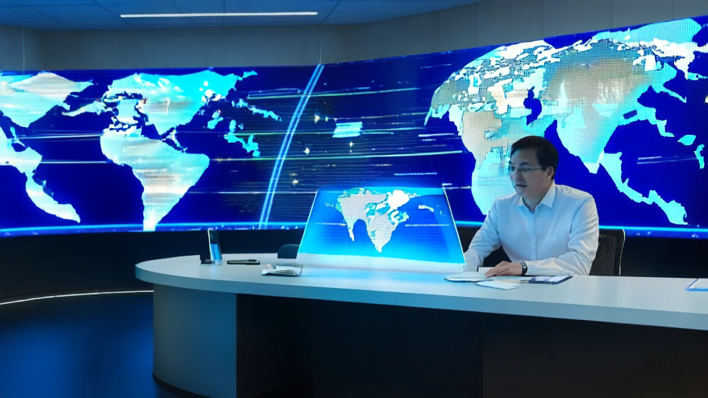 未来办公室中使用AI润色工具优化外贸邮件的场景