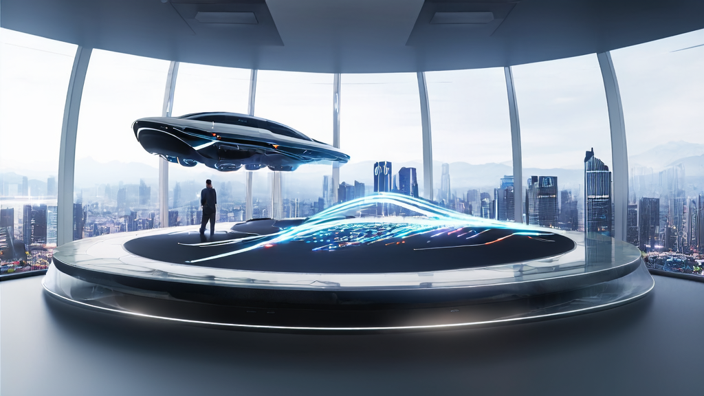 未来感办公室内展示2025年AI获客新趋势和优化海外市场营销的七大策略