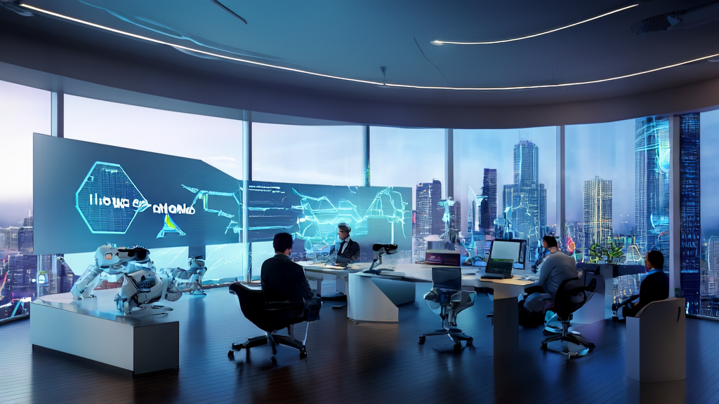 未来办公室中的人类与AI协作，共同实现高效精准的客户获取