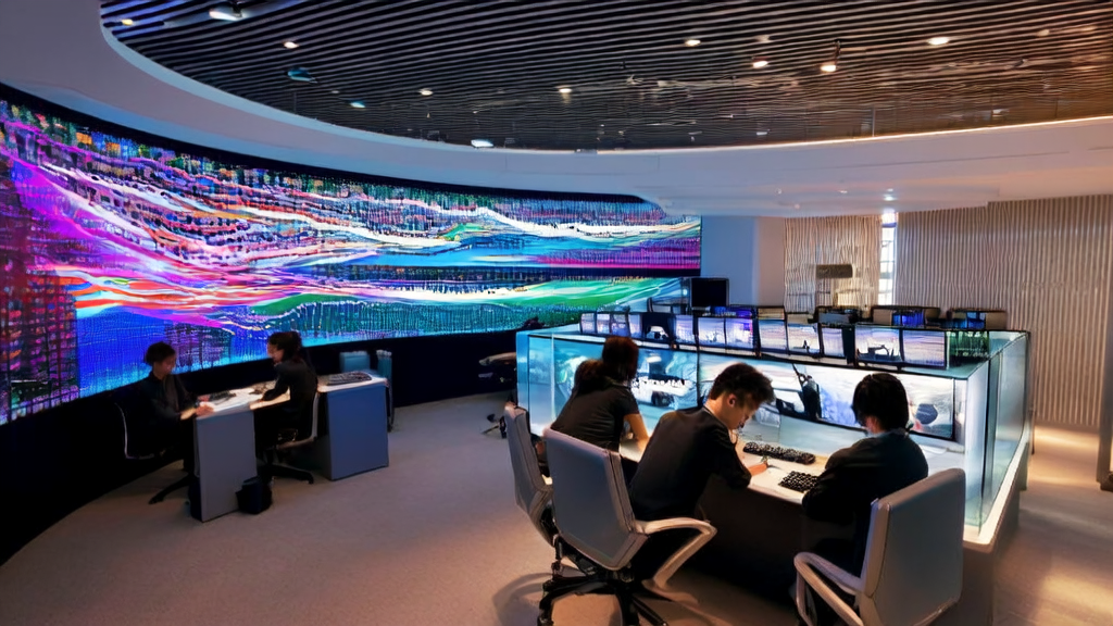 Futuristic office showcasing Kunlun Matrix-Game model