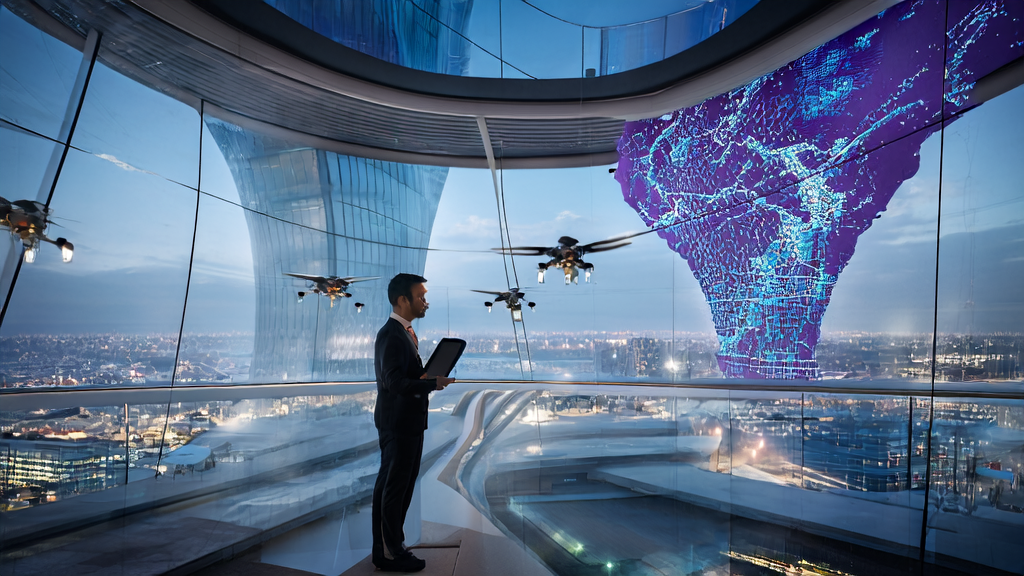 未来科技城市中的跨境电商创业者利用AI技术突破增长瓶颈