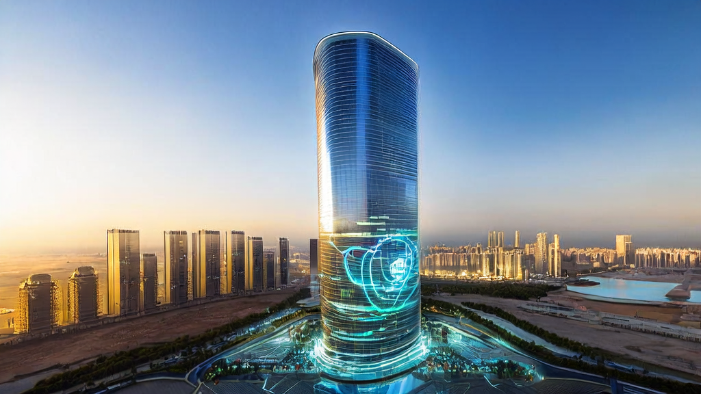 A cross-border e-commerce team in a futuristic tech office using AI customer acquisition models and discussing strategies to optimize marketing with NANDA87B