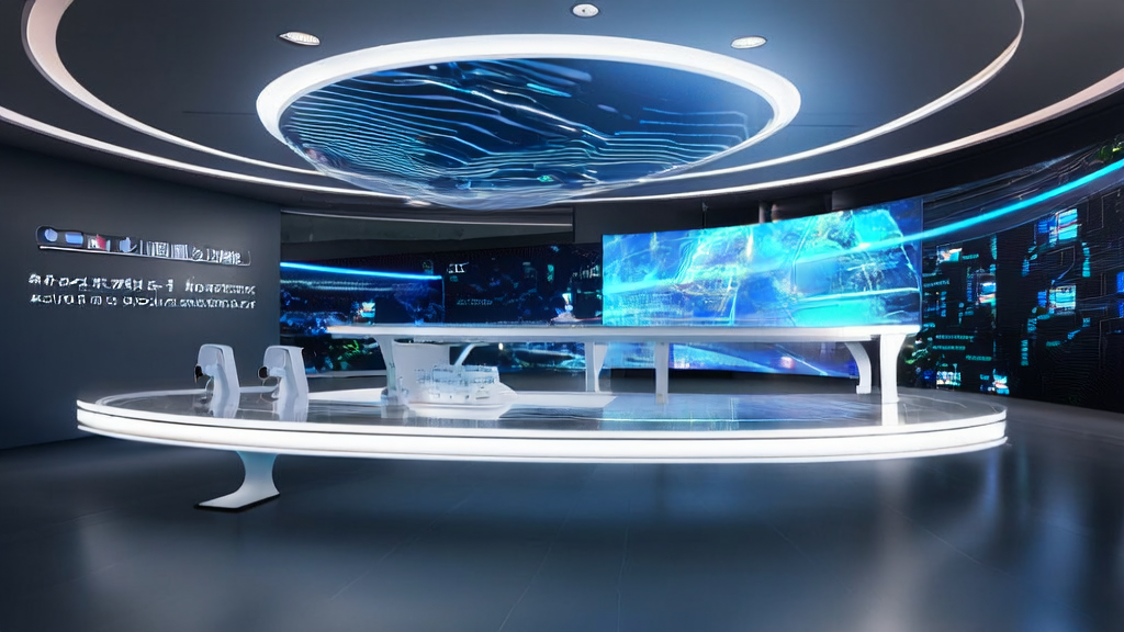 A futuristic tech office where robots process email tasks, showcasing new trends in AI-driven customer acquisition for cross-border e-commerce