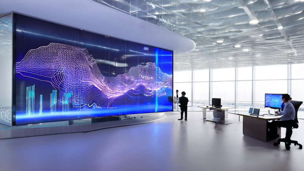 未来科技办公室展示AI智能获客系统的运行情况
