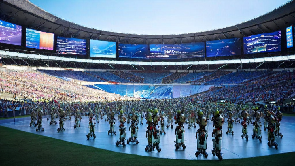 Global inaugural humanoid robot sports event with AI-optimized advertising reaching target audience precisely