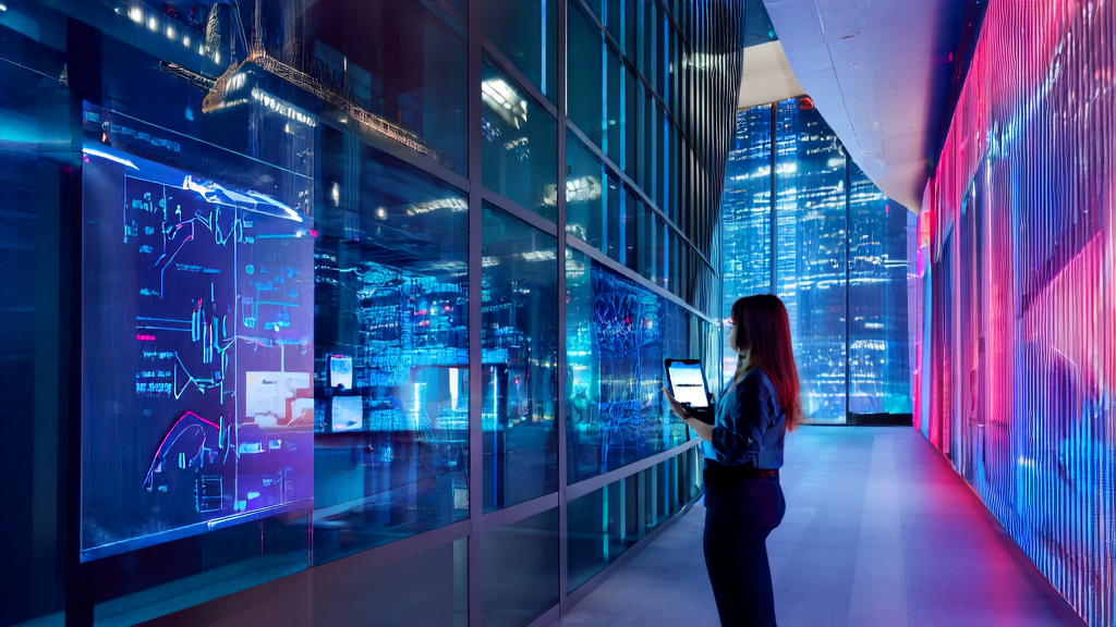 High-tech office using AG-UI for AI customer acquisition and Twitter data collection