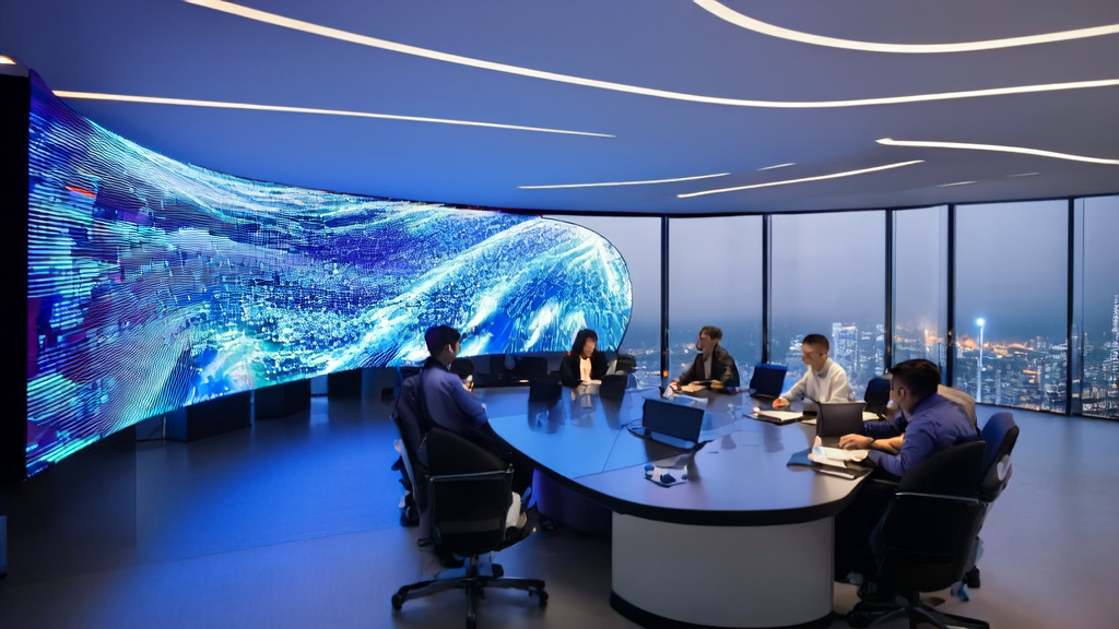 Modern office scene showcasing Huawei's AI technology empowering precise customer acquisition system