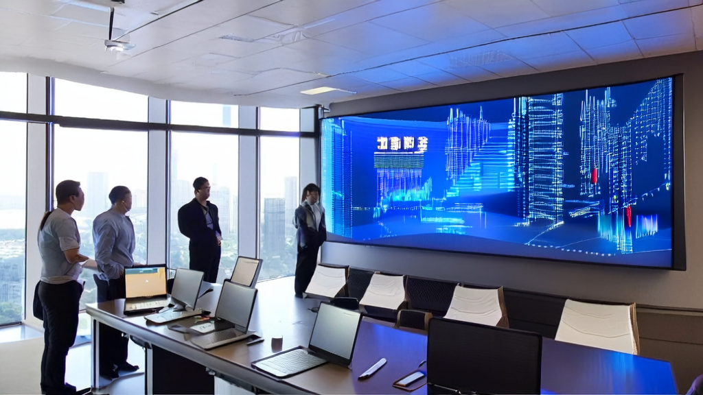 Huawei UCM technology integrated with AI email marketing strategies in a modern office environment