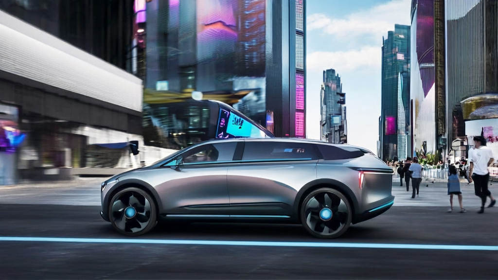 Ideal i8 smart car with VLA driver model driving on a futuristic street