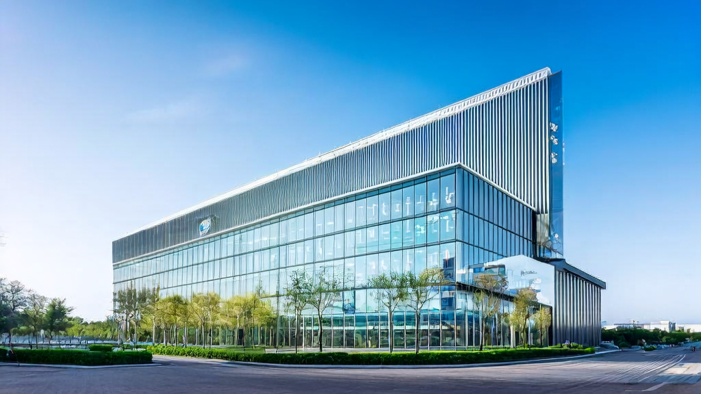 京东南京研发中心大楼外景，工程师们正在研发AI驱动的邮件自动化工具