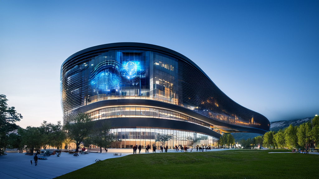 Meta headquarters showcasing creative images generated by Midjourney, illustrating AI marketing applications