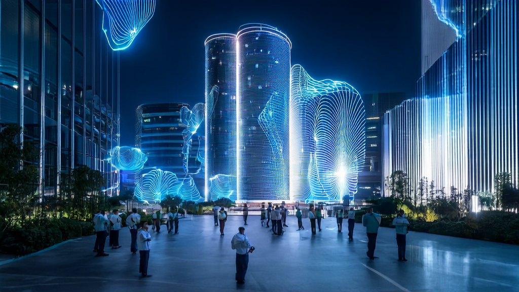 Meta's 1GW+ supercomputer boosts AI acquisition efficiency, showcasing innovation and effectiveness in a modern tech park