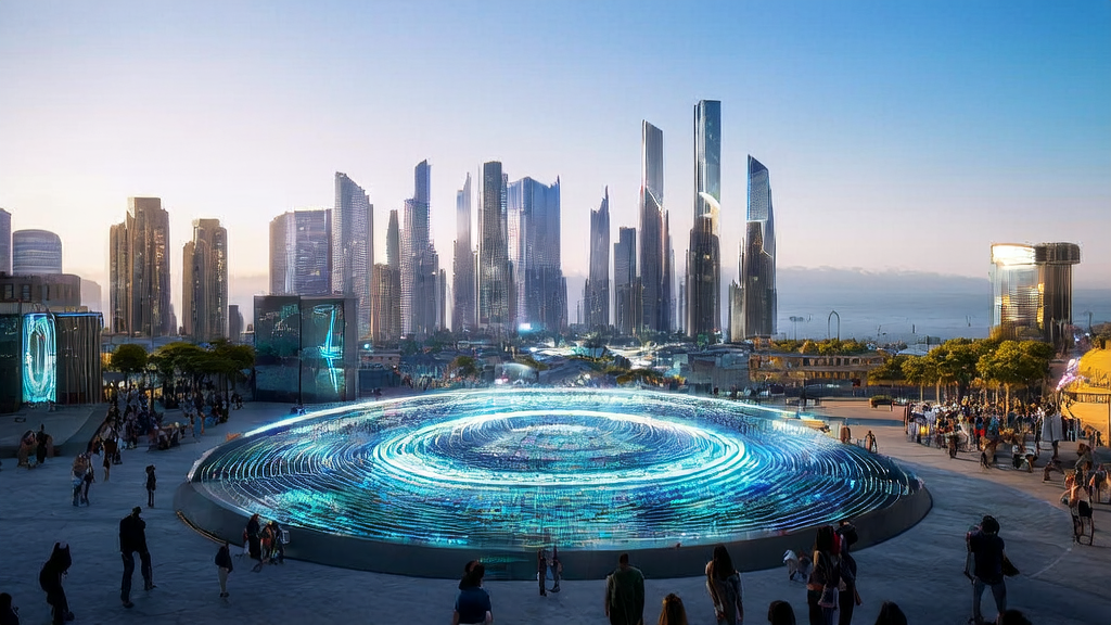 Scene of Middle East city using AI technology for efficient customer acquisition in 2025
