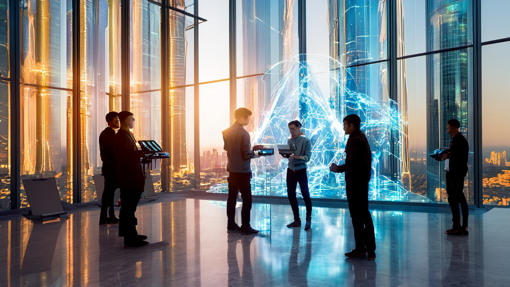 Entrepreneurs in the Middle East discuss cross-border e-commerce customer acquisition strategies using the latest AI tools
