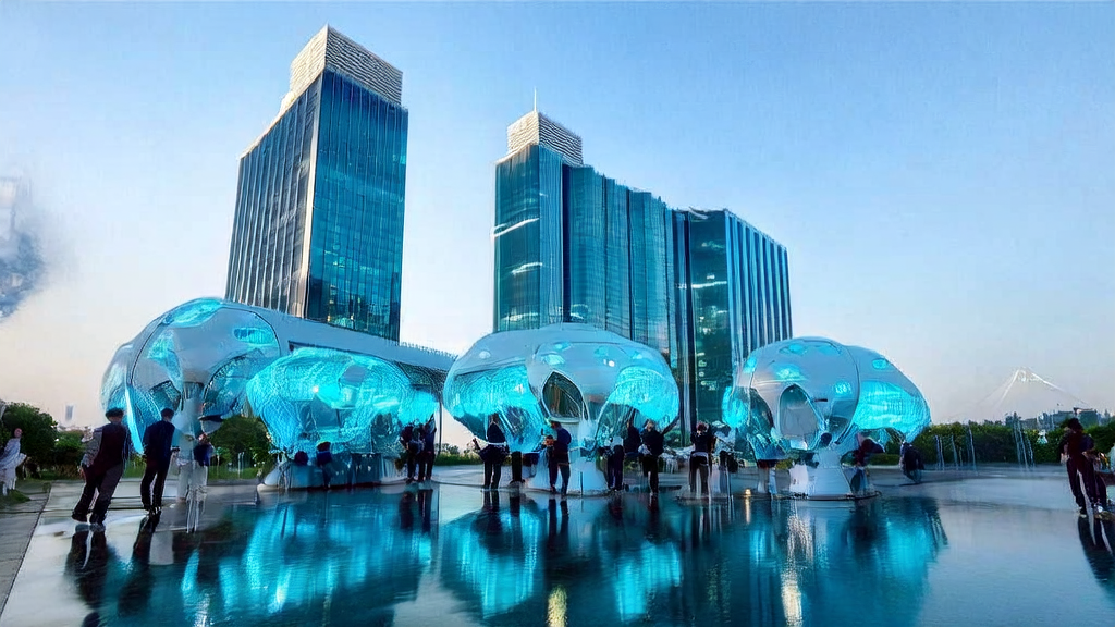 中东地区2025年人形机器人DR02在雨中工作的场景，展示AI助力企业获客的新趋势