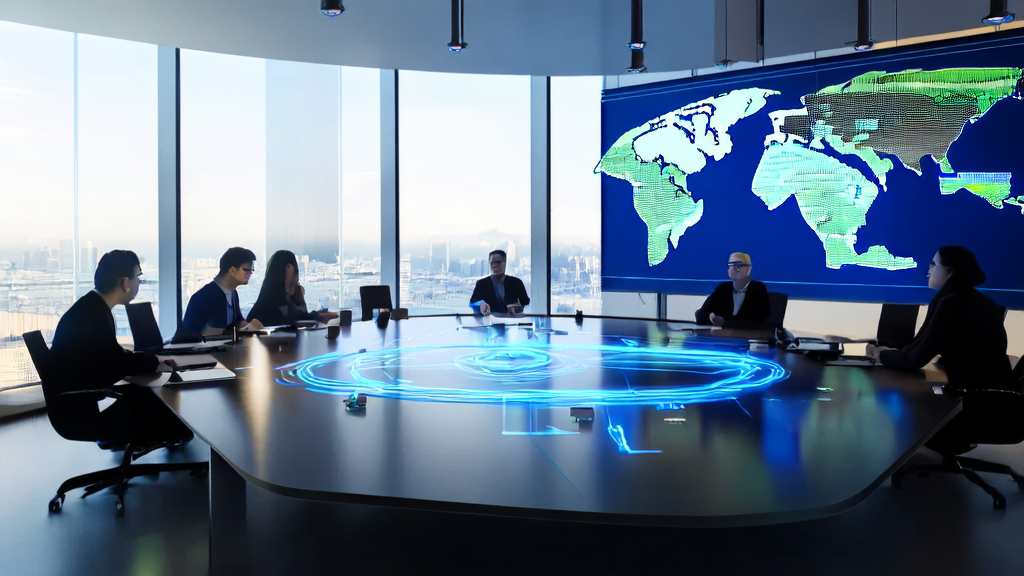 Cross-border e-commerce team discussing AI translation for global customer communication
