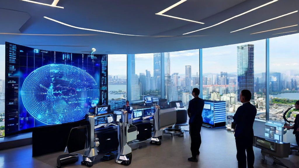 Modern customer service center utilizing AI technology to handle client requests, showcasing the latest Meta AI perception breakthroughs