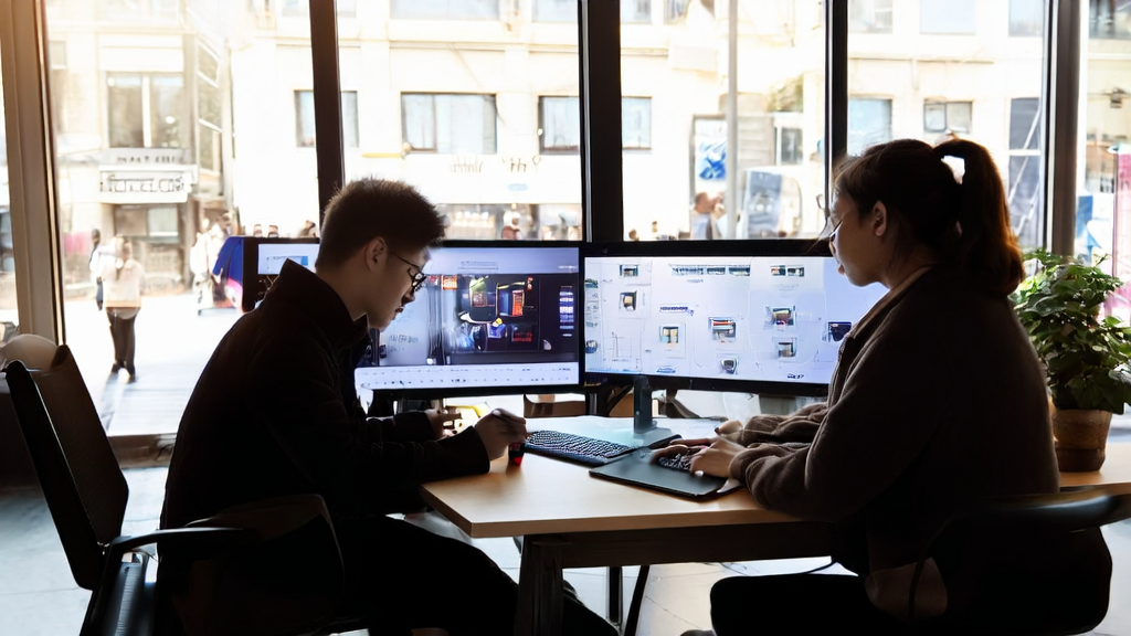 电商工作室中设计师们使用快手Poify制作商品图片