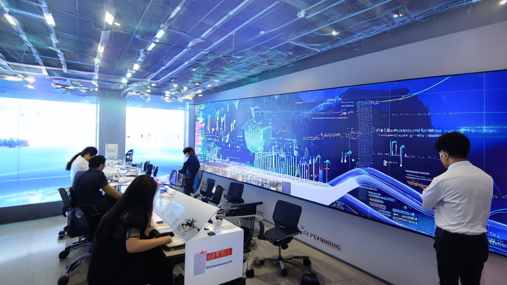 现代化外贸企业办公室中员工使用Clikka AI进行产品摄影处理，屏幕显示图片前后对比效果