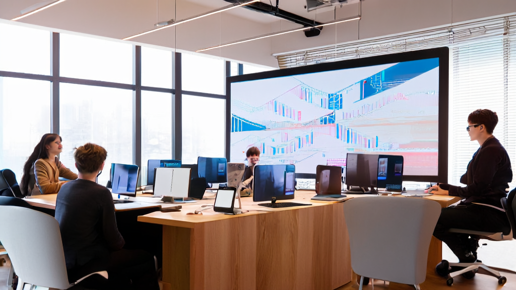 现代化办公室中，创业者们正在讨论如何利用AG-UI协议提升AI获客效率